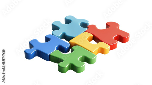 Colourful puzzle pieces symbolise global awareness and acceptance of autism spectrum disorders worldwide transparent background