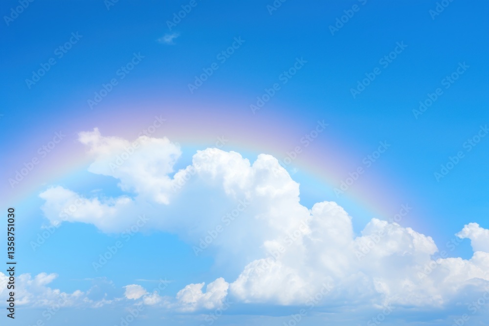 Fototapeta premium Serene sky with rainbow clouds