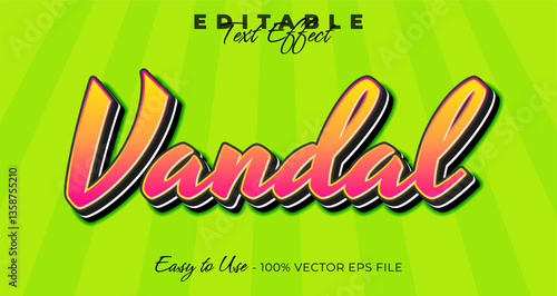 Vandal editable text effect, graphic style collection