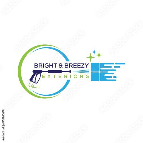 The Pressure Washing & Window Cleaning Logo reflects cleanliness, professionalism, and reliability. Perfect for cleaning businesses, it features a fresh, modern design that enhances brand trust and ap