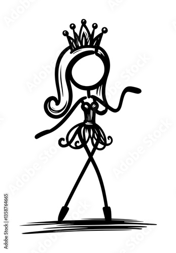 stickman character - queen's crown or tiara (artwork 2)