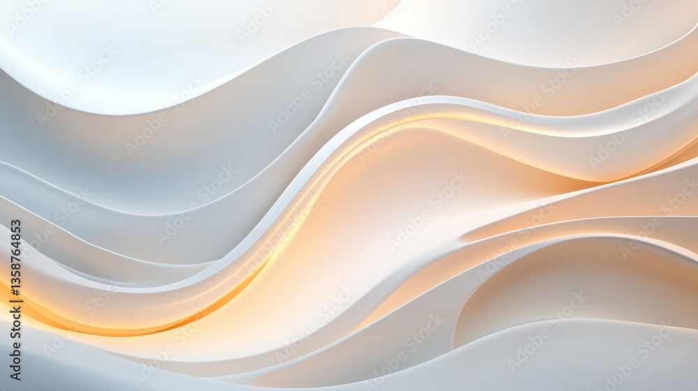 Fototapeta premium Multicolor pastel waves forming elegant curves in a dynamic yet harmonious 3D pattern. Aesthetic and fluid motion.