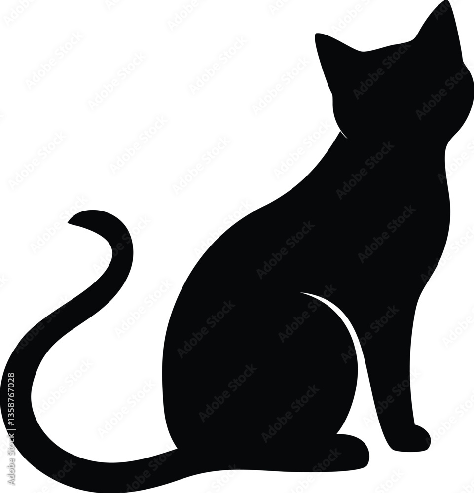 Black Cat Silhouette Vector – Elegant Feline Outline Clipart for Design and Art Projects Black Cat Silhouette Vector – Elegant Feline Outline Clipart for Design and Art Projects