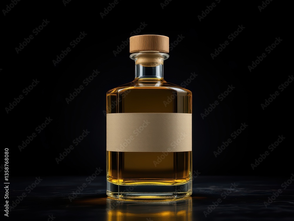 Elegant Whiskey Bottle Mockup in Studio Light Elegant Whiskey Bottle Mockup in Studio Light