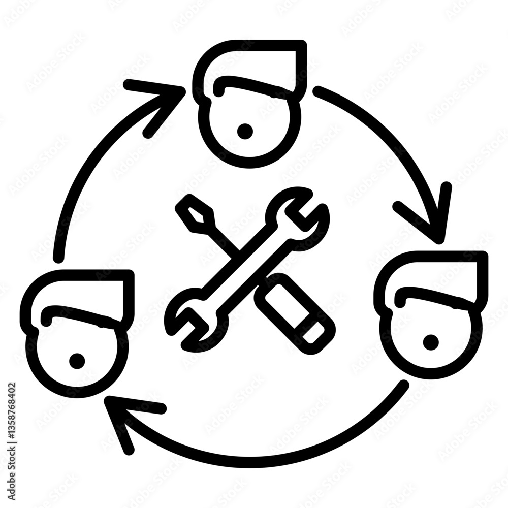 Fototapeta premium Collaborative tools icon