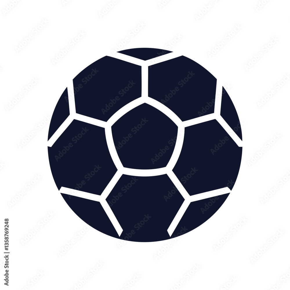 Obraz premium Black Vector Silhouette of a Soccer Ball Icon Isolated on Transparent Background