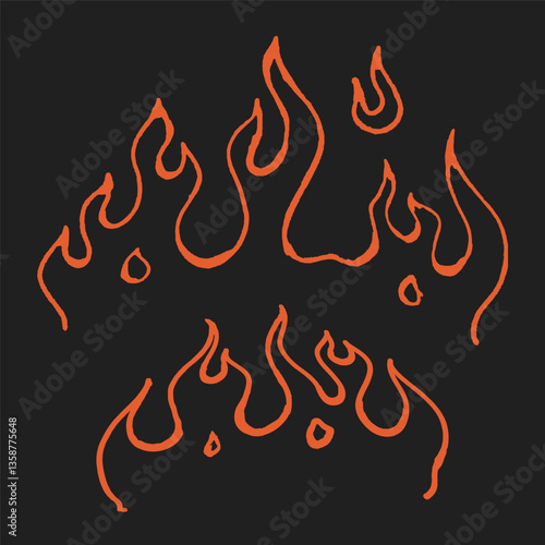 Fire hand drawn