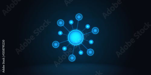 the connection of business team, the network of internet, web connected with the dot, the social media sign for communication