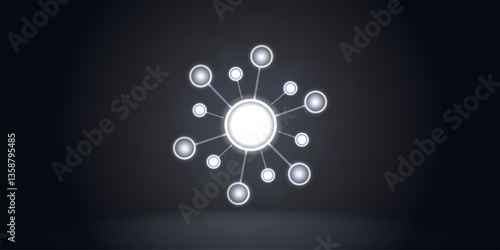 the connection of business team, the network of internet, web connected with the dot, the social media sign for communication