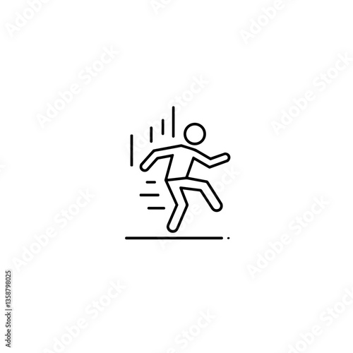 Running person in motion against a minimalist background  