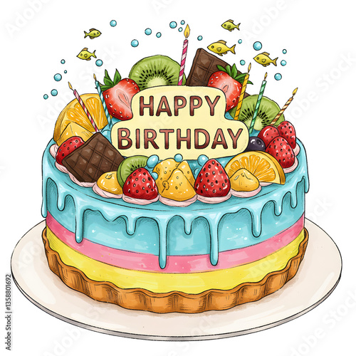 Birthday Cake Illustration