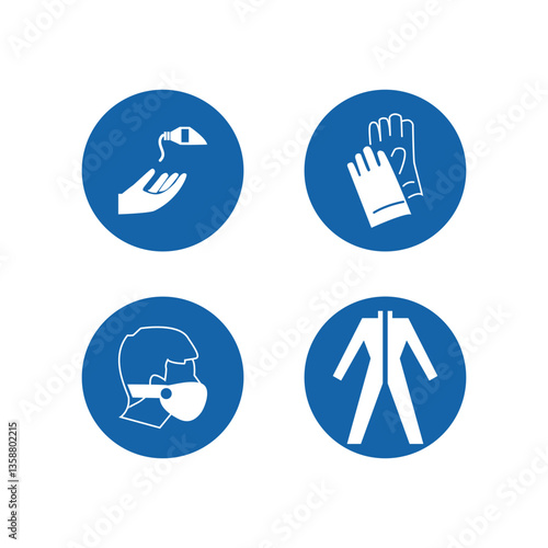 mandatory safety signs Icon illustration Vol 03