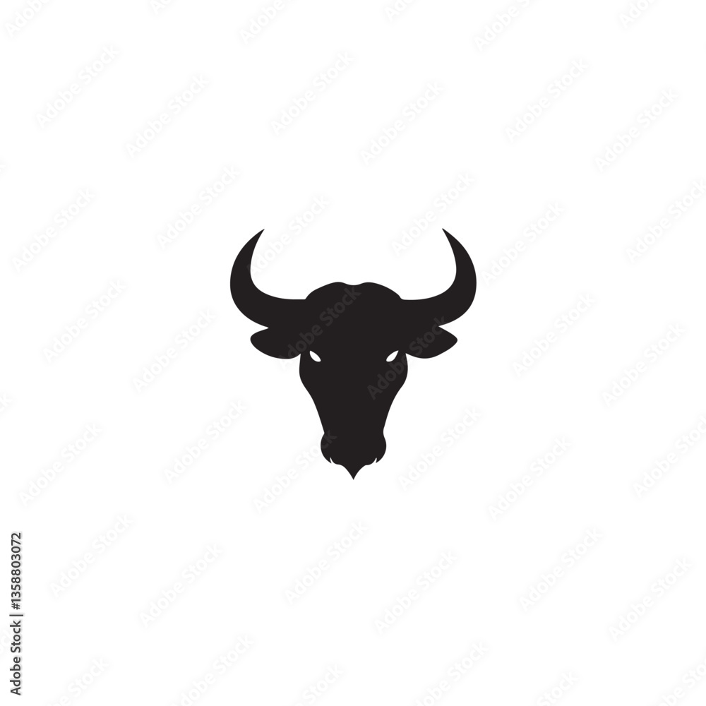 Illustration of a bull with horns isolated on a white background Illustration of a bull with horns isolated on a white background