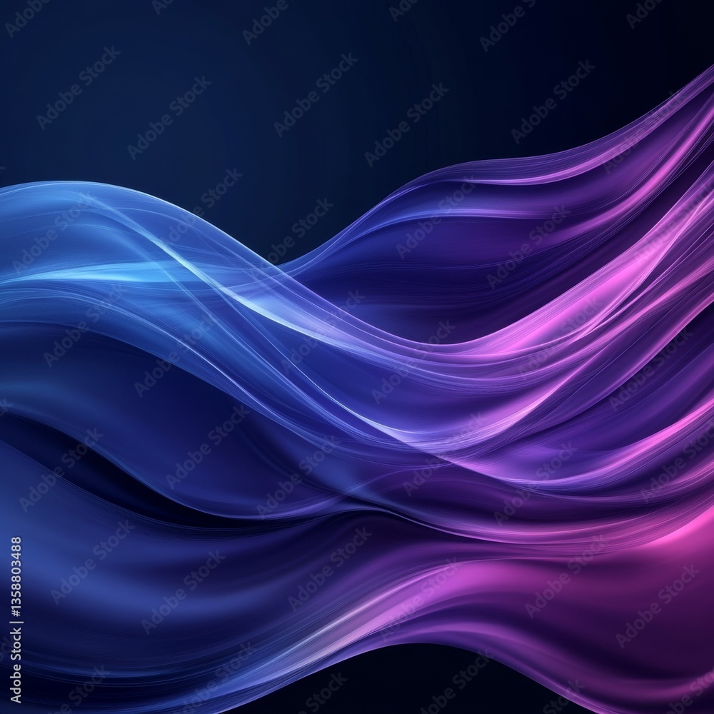 Naklejka premium Abstract Waves of Color: A Modern Fluid Design with Blue and Purple Gradient