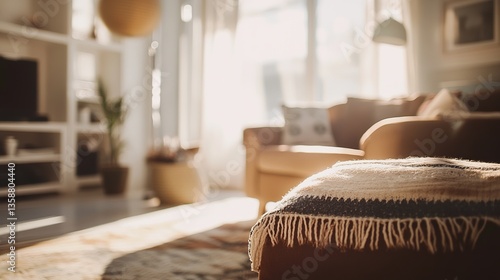 Boho-inspired sitting room with cozy design elements, soft natural light, and a warm, inviting atmosphere.

