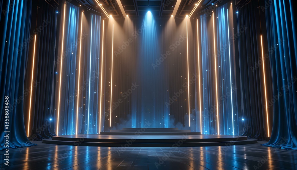 Obraz premium Dreamlike Stage with Floating Light Particles