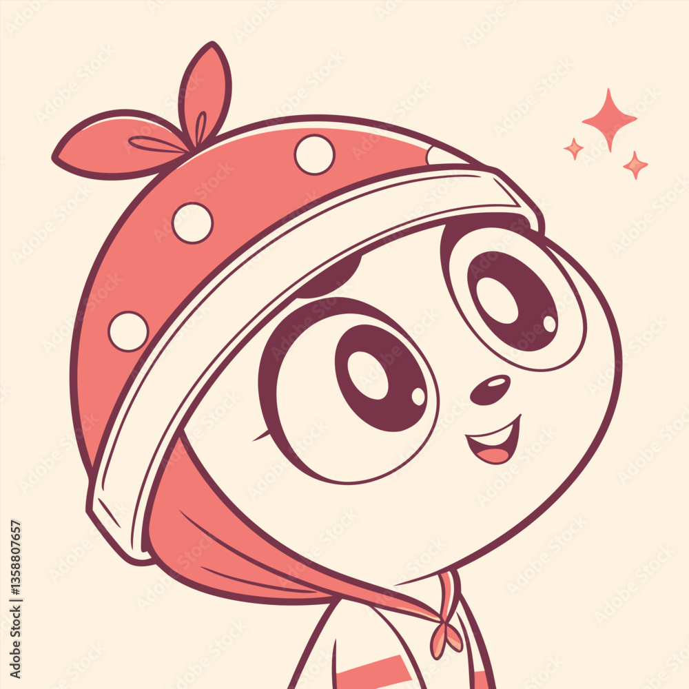 Obraz premium Cute Cartoon Panda Wearing a Red Sweater, Ai generated