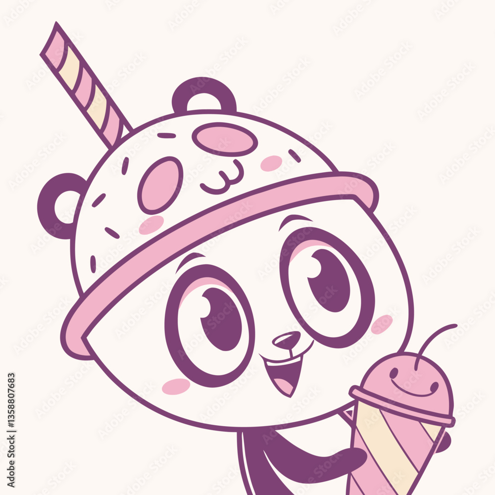 Cute Cartoon Panda Wearing a Red Sweater, Ai generated Cute Cartoon Panda Wearing a Red Sweater, Ai generated