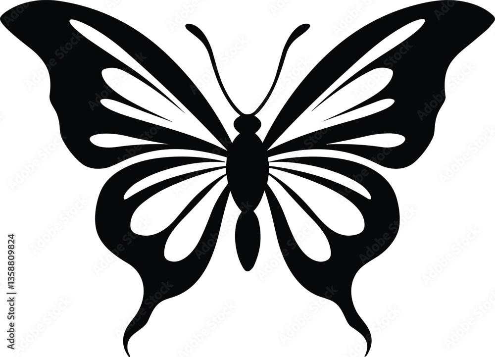 Obraz premium A Beautiful Monarch Butterfly Icon Vector Illustration for Web and Graphic Elements.