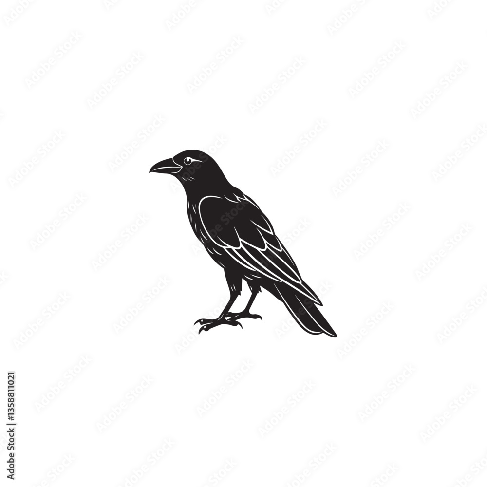 Fototapeta premium Blackbird perched on a branch isolated on a white background