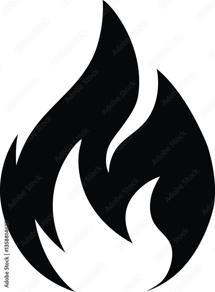A Simple Fire Flame Vector Icon Design on White Background. A Simple Fire Flame Vector Icon Design on White Background.