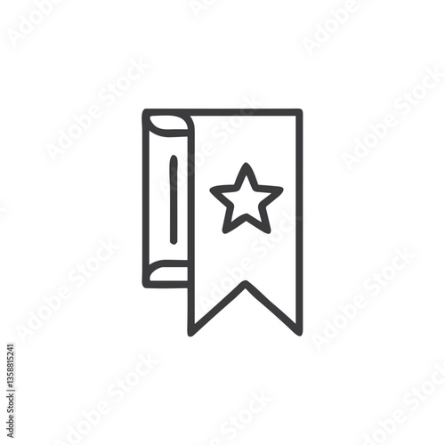 Bookmark Icon for Website Favorites Function, Blog Navigation, Reading App Interface, Digital Library Systems and Content Management Design