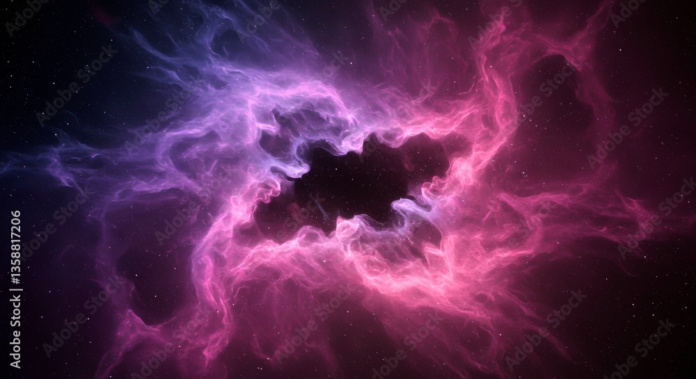 Cosmic Nebula Purple and Pink Interstellar Cloud Formation in Space Cosmic Nebula Purple and Pink Interstellar Cloud Formation in Space