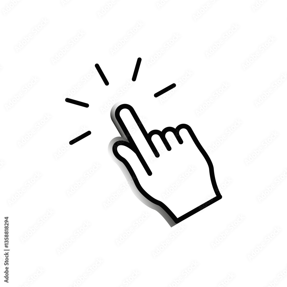 Touch screen finger hand press push icon Touch screen finger hand press push icon