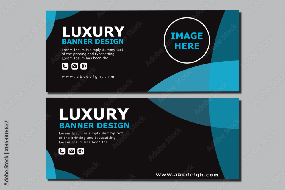 Fototapeta premium Simple and modern banner design template, with natural shapes suitable for multi-purpose layout editable file
