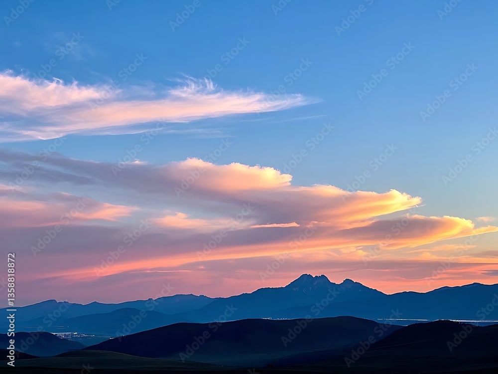 sunset over the mountains sunset over the mountains