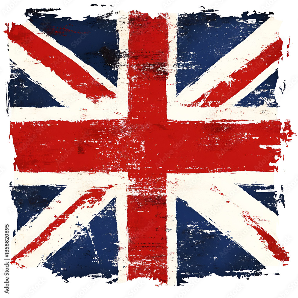 Fototapeta premium Distressed Union Jack Flag Graphic Design