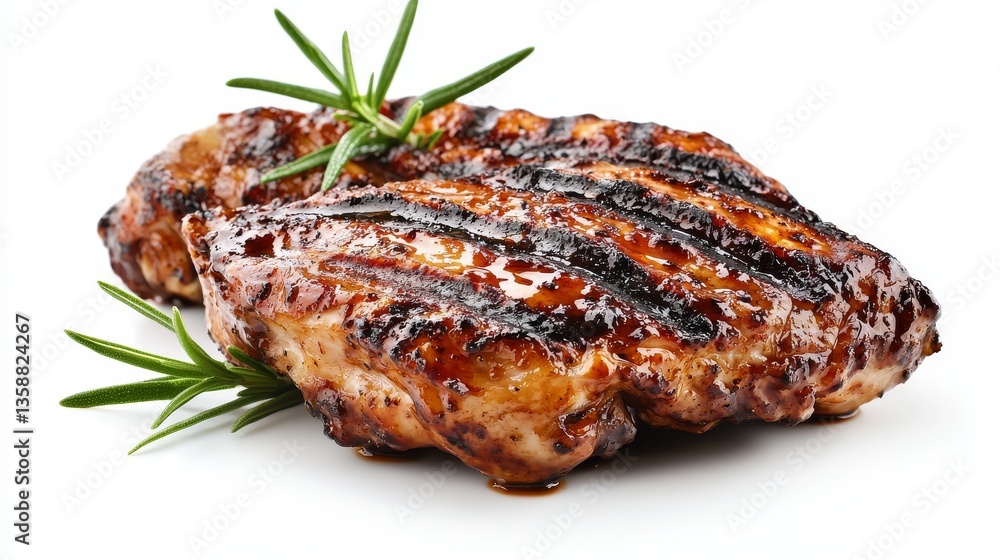Delicious Grilled Chicken Breast with Rosemary Garnish Perfect for a Summer BBQ or Meal Delicious Grilled Chicken Breast with Rosemary Garnish Perfect for a Summer BBQ or Meal