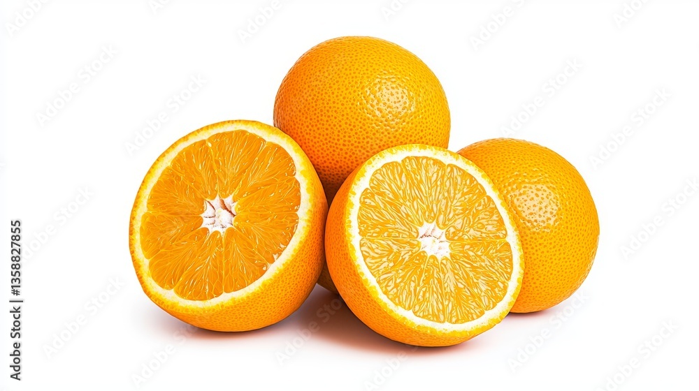 Juicy Oranges Sliced and Whole Fresh Fruit Healthy Vitamin C Juicy Oranges Sliced and Whole Fresh Fruit Healthy Vitamin C