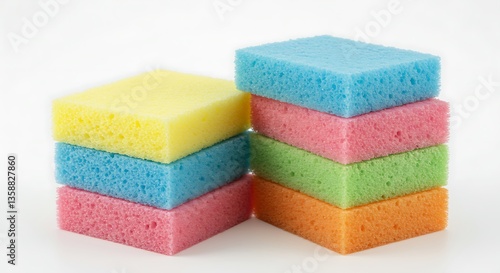 Colorful Cleaning Sponges: Stock Photo