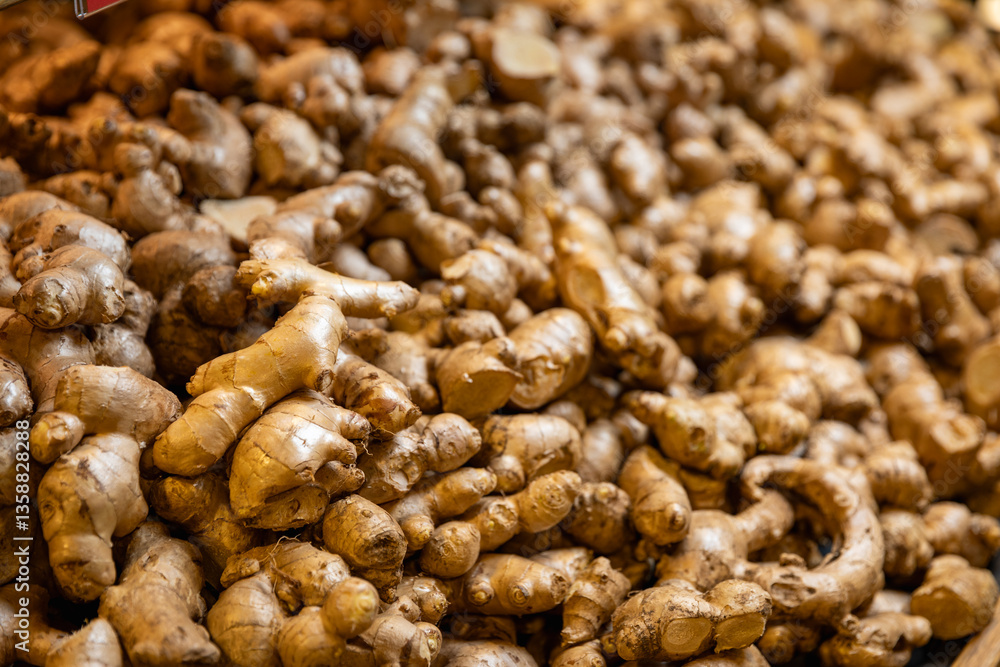 fresh ginger at a market fresh ginger at a market