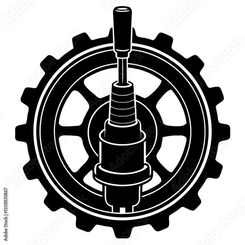  Valve core remover silhouette vector illustration