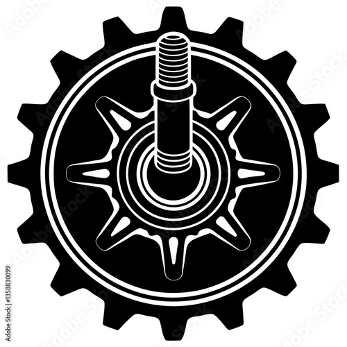  Valve core remover silhouette vector illustration
