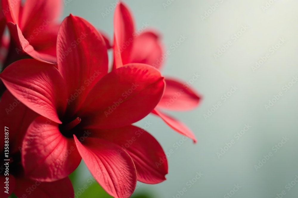 Vibrant red petals of blooming flowers up close, fresh, summer Vibrant red petals of blooming flowers up close, fresh, summer