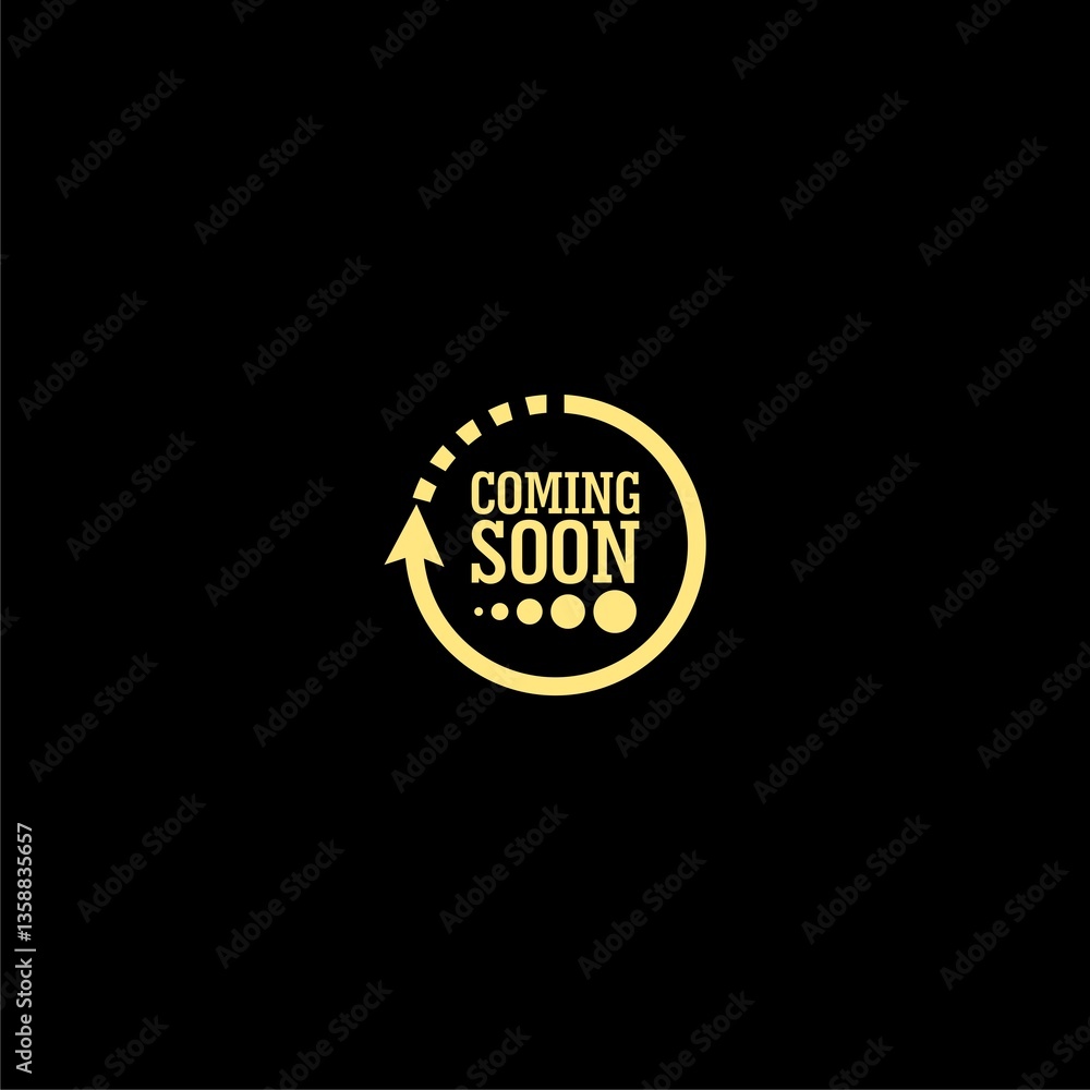 Fototapeta premium Coming soon loading icon isolated on black background