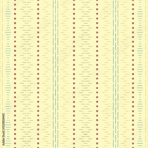 hand drawn stripes and squares. folk motifs. decorative art. repetitive background. vector seamless pattern. geometric ornament. fabric swatch. wrapping paper. design template for textile, home decor