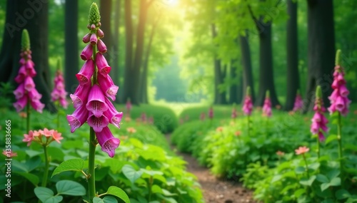 Wallpaper Mural Vibrant Foxglove digitalis plants blooming on a lush forest clearing,  Foxglove,  botanical Torontodigital.ca