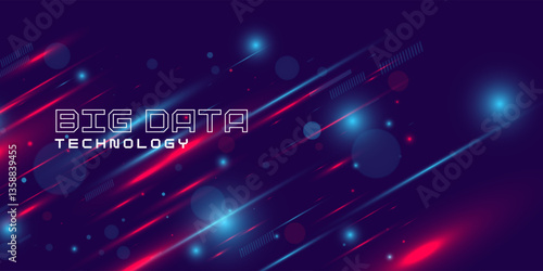 Background with simple geometric elements. A template for placing text. Big date, processing of digital information flow. A banner for a business presentation.