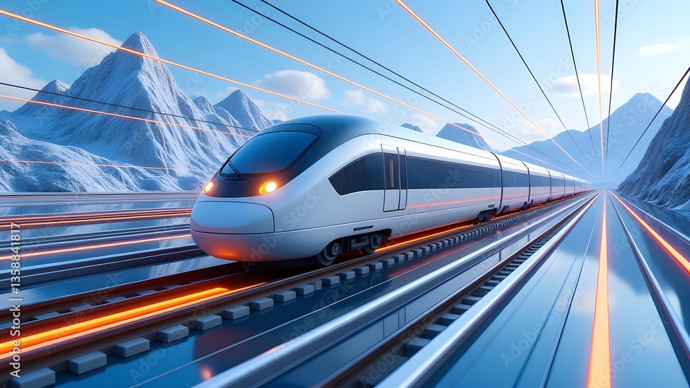 Naklejka premium High-speed railway train