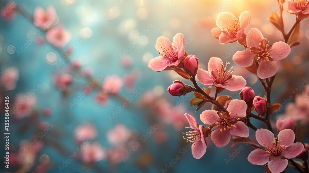Peaceful Spring Blossoms: A Serene Sunrise Embrace Peaceful Spring Blossoms: A Serene Sunrise Embrace