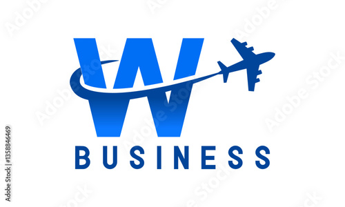 letter W  aeroplane Logo design