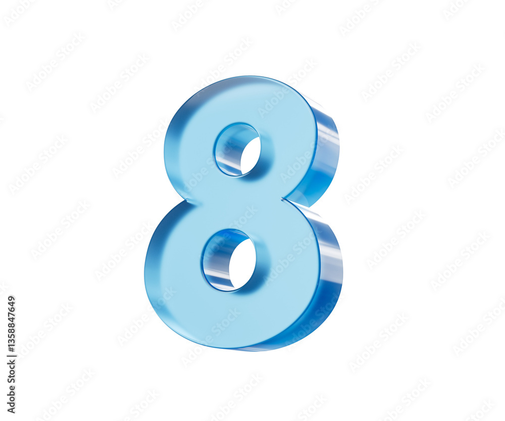 3d Glossy Blue number 8 or Eight with a gradient of blue shades. 3d illustration 3d Glossy Blue number 8 or Eight with a gradient of blue shades. 3d illustration