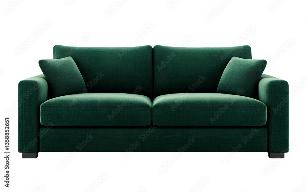 Fototapeta premium Green sofas isolated on a transparent background
