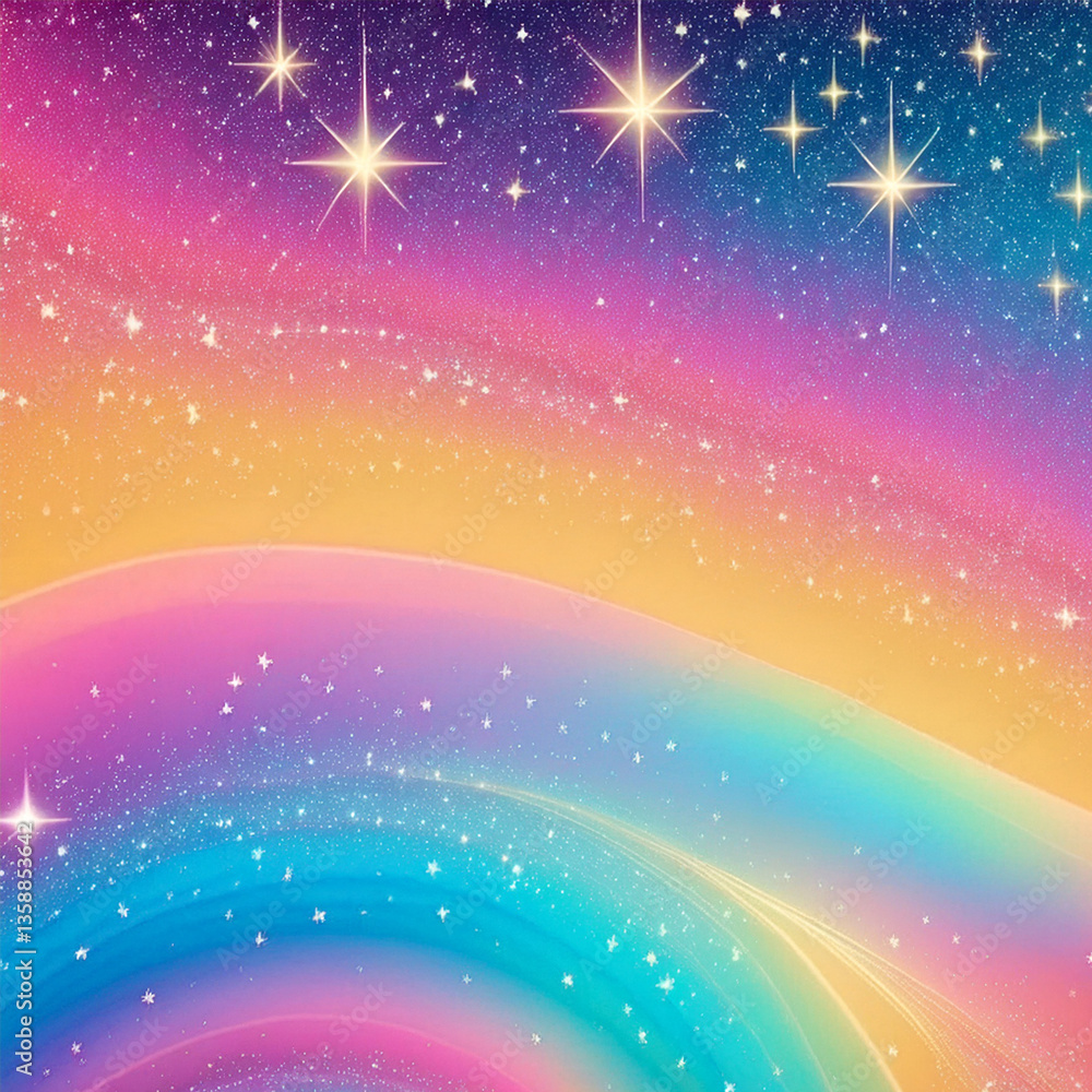 Fototapeta premium Pastel Rainbow Unicorn Backgrounds Magical Rainbow Galaxy Backgrounds with Sparkling Stars