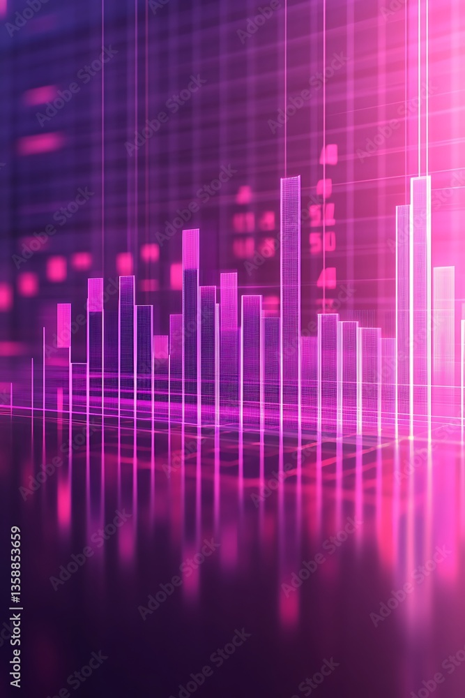 An abstract digital visualization depicting financial data and trends shown An abstract digital visualization depicting financial data and trends shown
