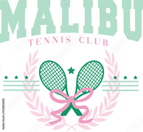 Tennis club racquets health sports luxe luxury Wellness Club Varsity College The Hamptons Malibu California USA Trending Script Slogan Whreaf Graphic Tee t-shirt logo artwork typography tote badge 